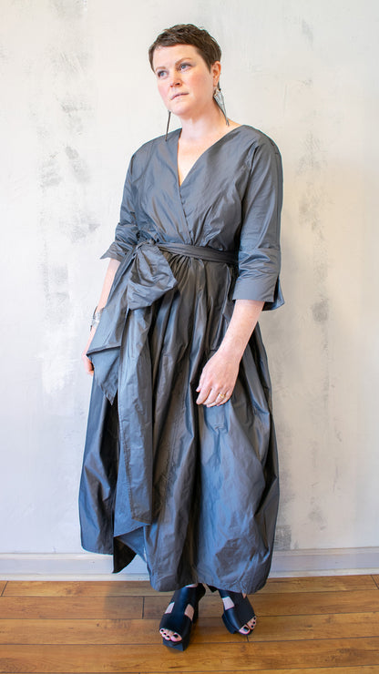 Irulan Coat Dress in Silver