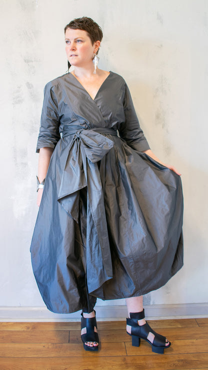 Irulan Coat Dress in Silver