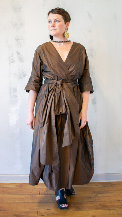 Irulan Coat Dress in Bronze
