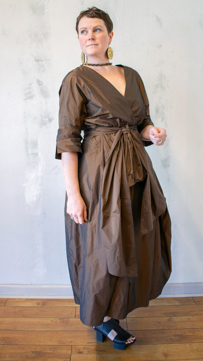 Irulan Coat Dress in Bronze