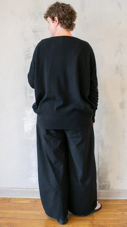 Black Cashmere Wool Hi-Lo