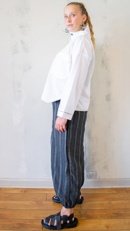 Contrast Top Stitch Button Up (Multiple Colors)