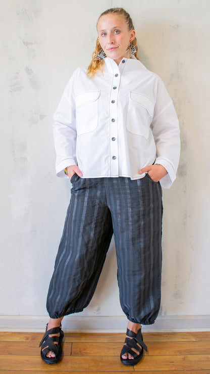 Contrast Top Stitch Button Up (Multiple Colors)