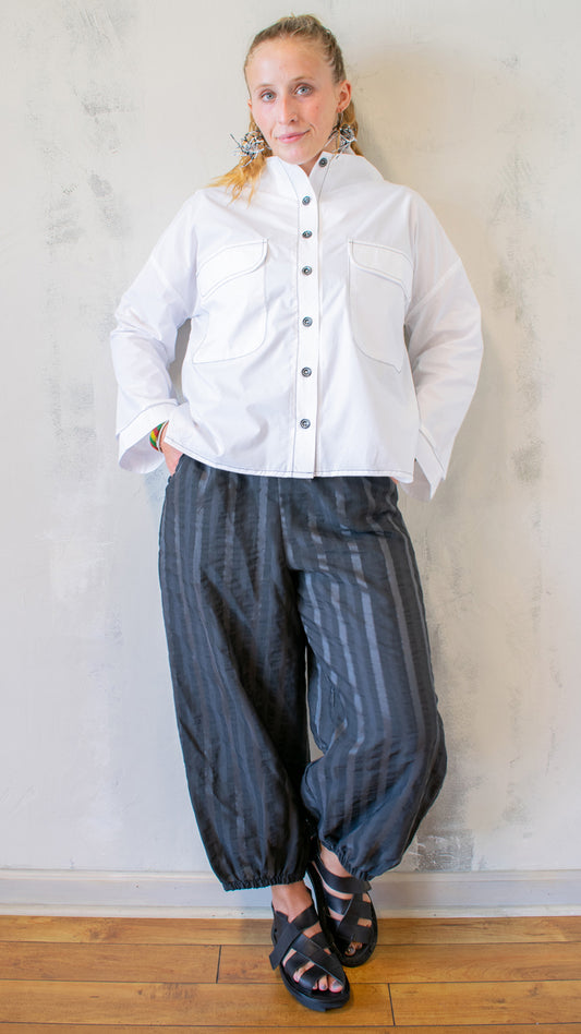 Contrast Top Stitch Button Up (Multiple Colors)
