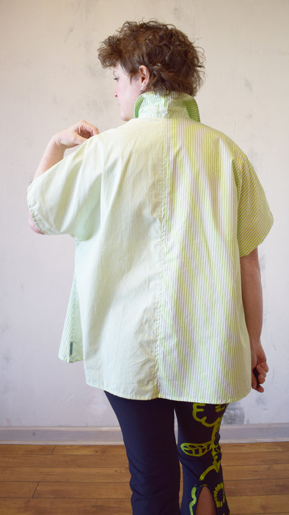 Naomi Button Up in Green Stripe