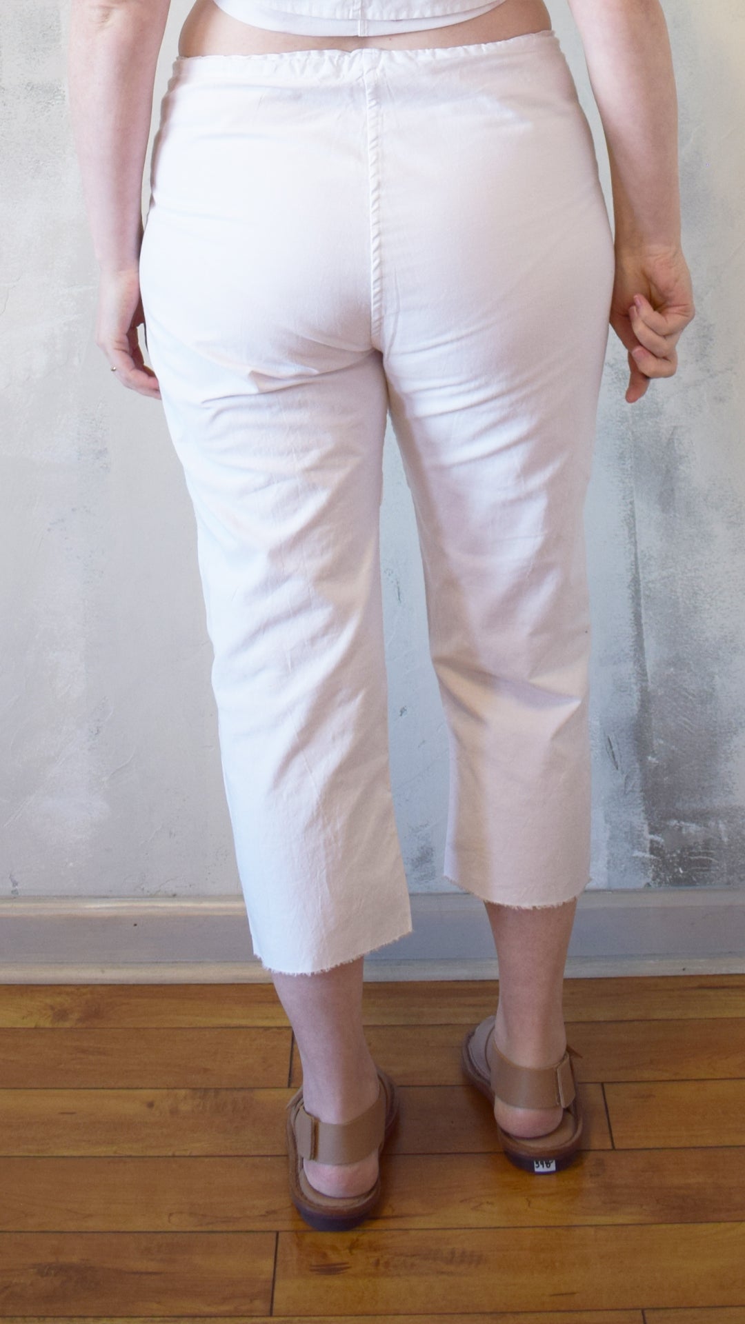 Remi Crop in White Oxford