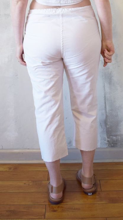 Remi Crop in White Oxford