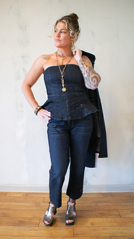 Blue Shape Top in Dark Blue