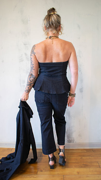 Blue Shape Top in Dark Blue