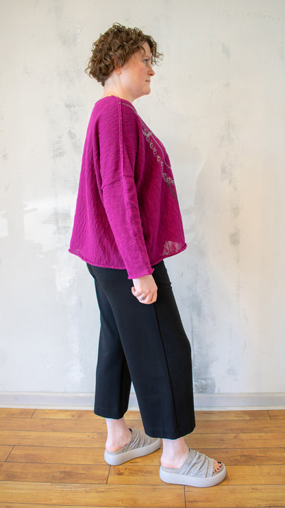 Bota Sweater in Berry with Pearls