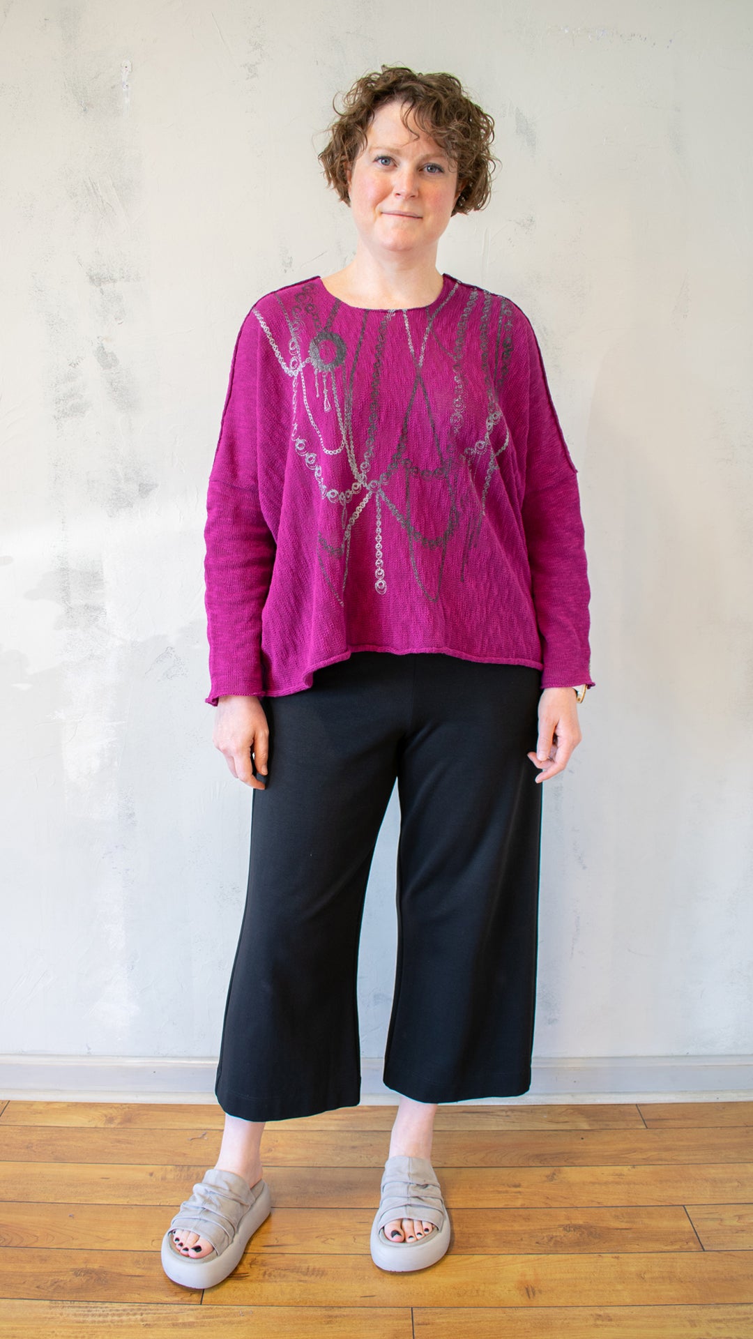 Bota Sweater in Berry with Pearls