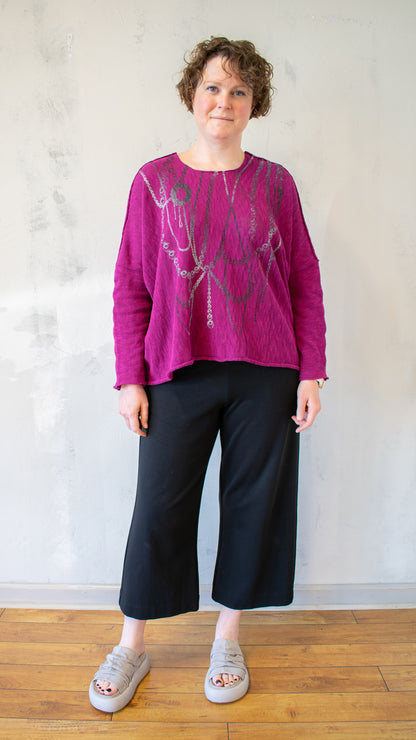 Bota Sweater in Berry with Pearls