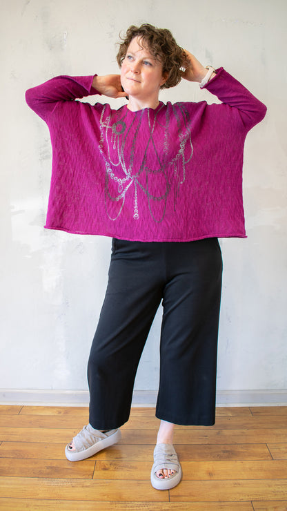 Bota Sweater in Berry with Pearls