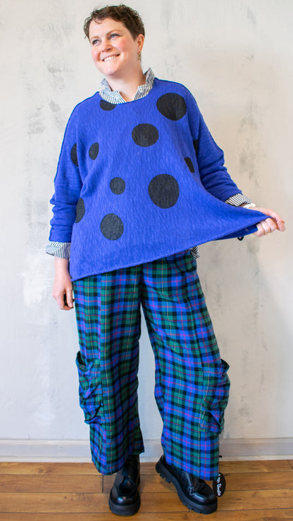 Bota Sweater in Cobalt Polka Dot