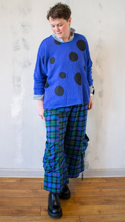 Bota Sweater in Cobalt Polka Dot