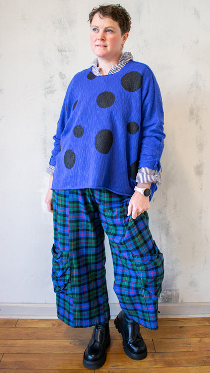Bota Sweater in Cobalt Polka Dot