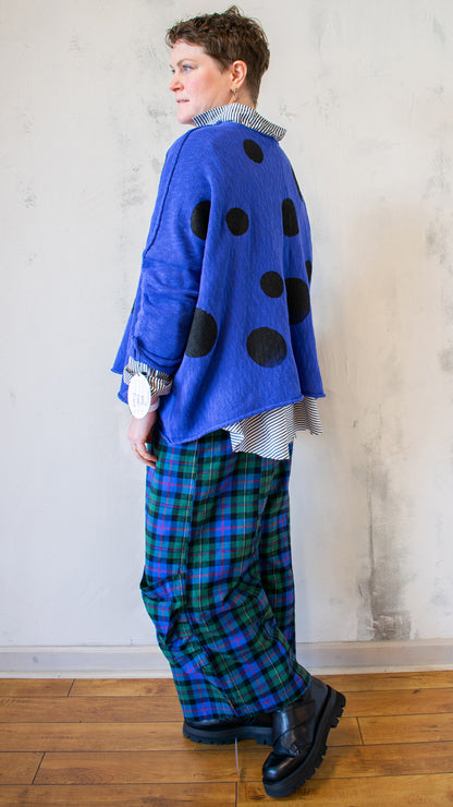 Bota Sweater in Cobalt Polka Dot