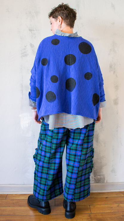 Bota Sweater in Cobalt Polka Dot