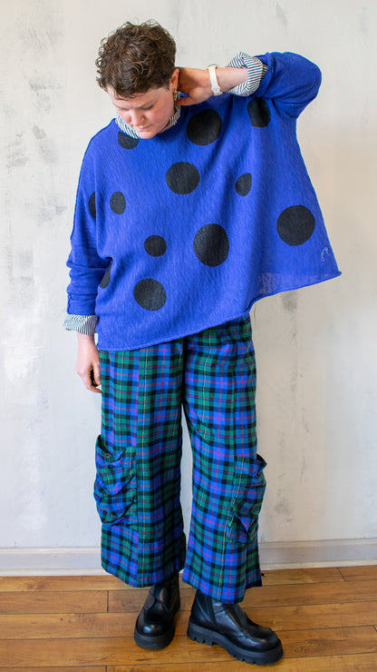 Bota Sweater in Cobalt Polka Dot