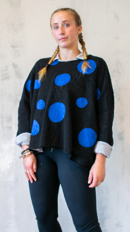 Bota Sweater in Black Polka Dot