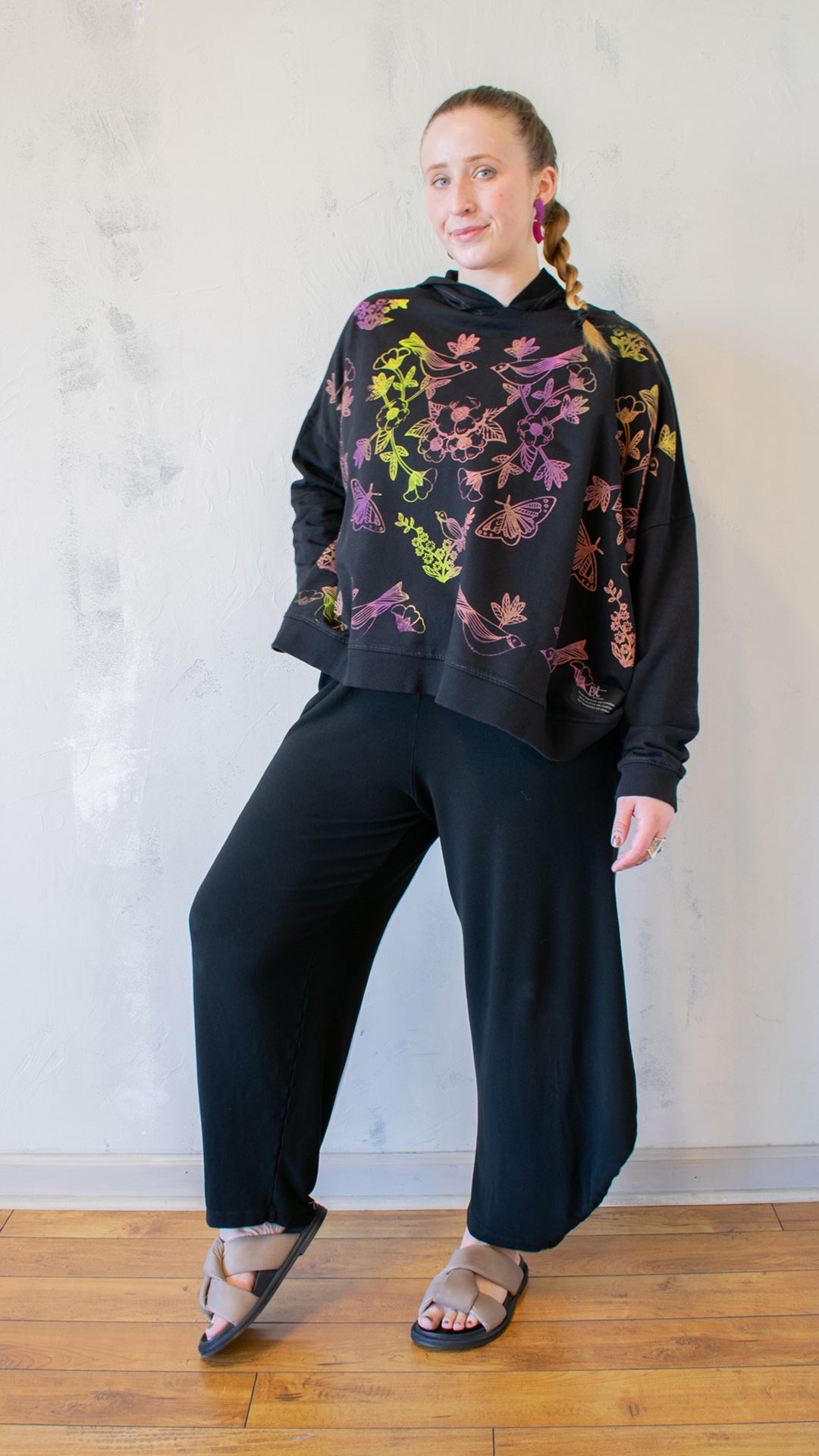 Hoodie in Black Toile