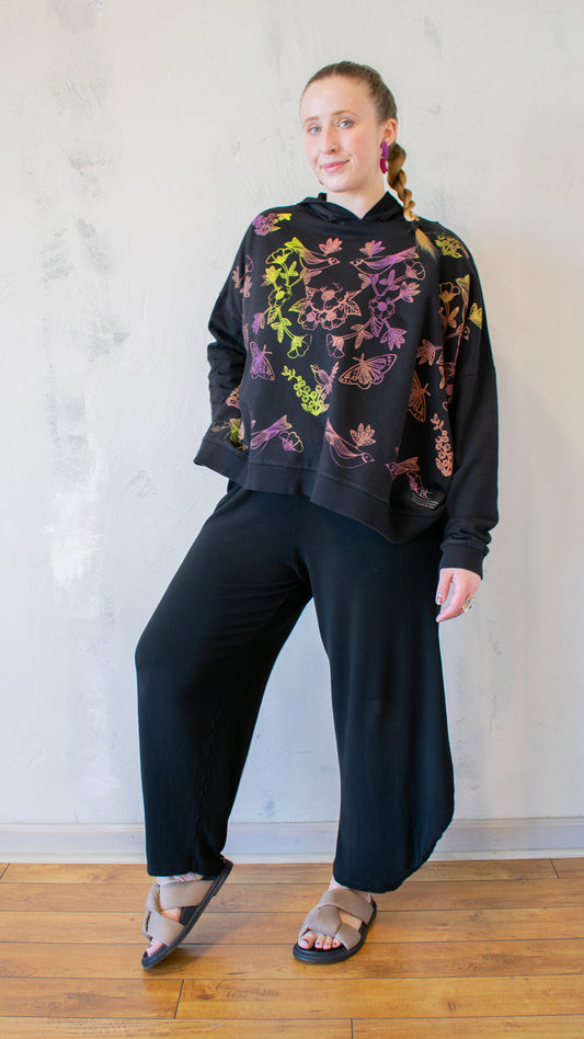 Hoodie in Black Toile