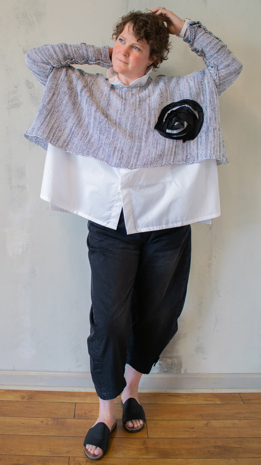 Astoria Sweater in Pebble with Ribbon