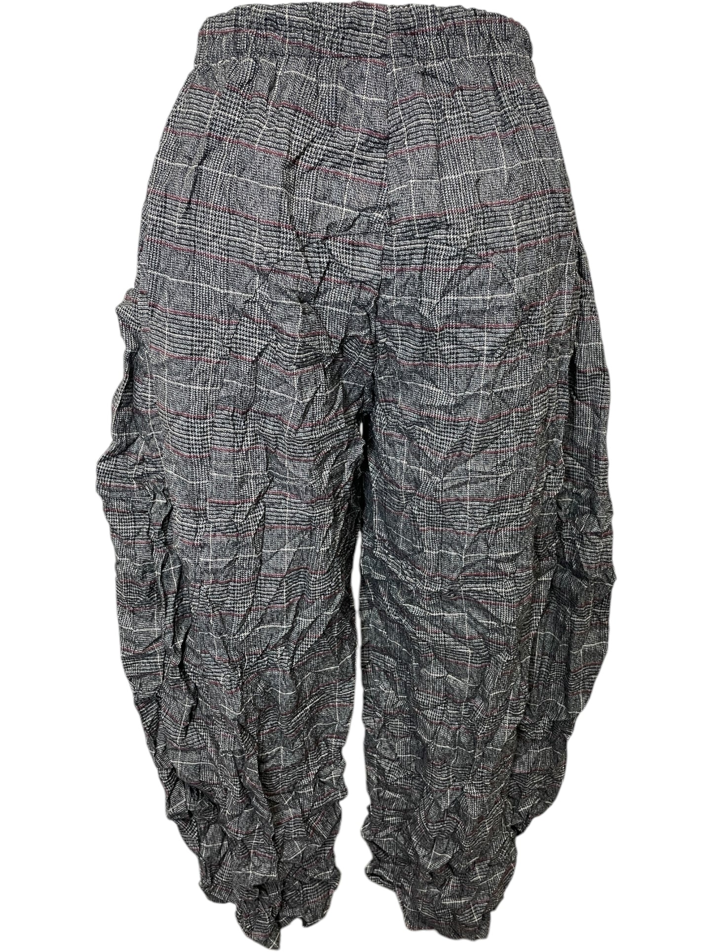 Crinkle Plaid Barel Pant