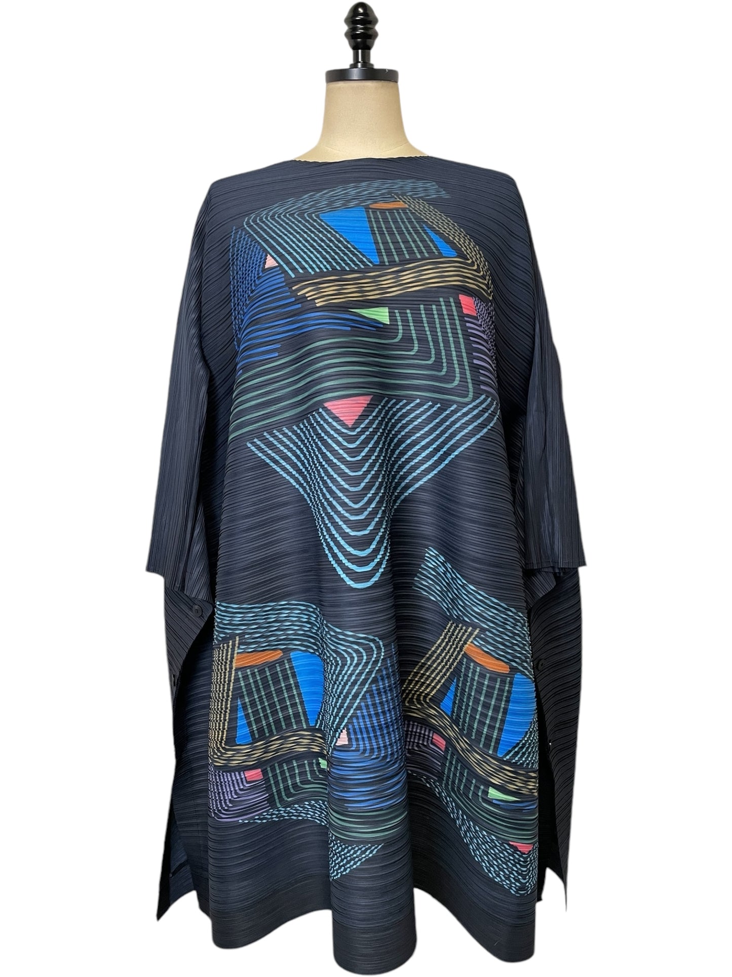 Permanent Pleat Graphic Tunic Dress