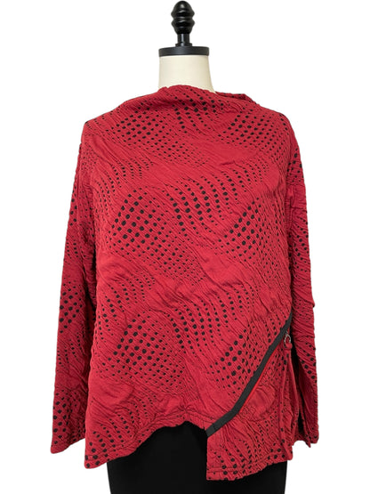 Sound Waves Pullover in Red