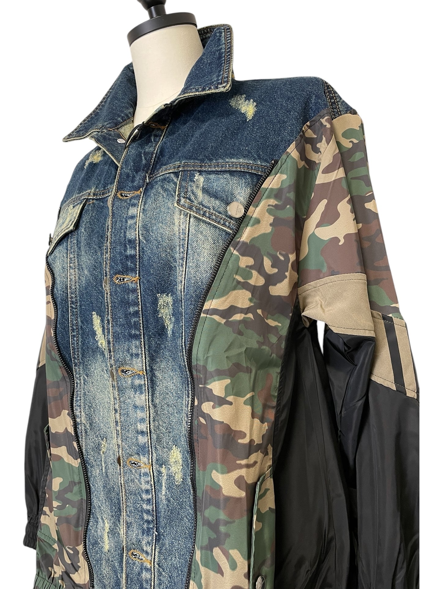 Camouflage Denim Windbreaker