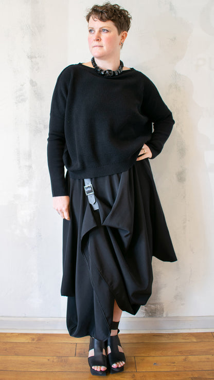 Basic Waffle Knit Crewneck Pullover