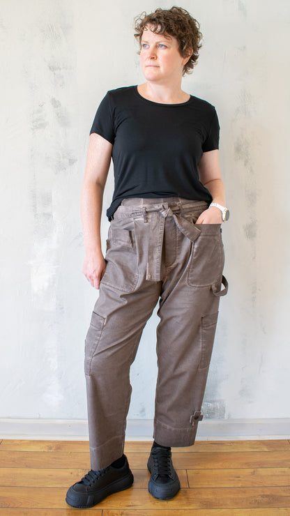 Mocha Dust PaperBag Waist Pant