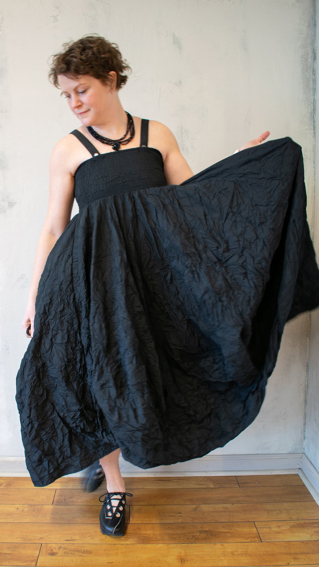 Short Luxe T Dress in Black