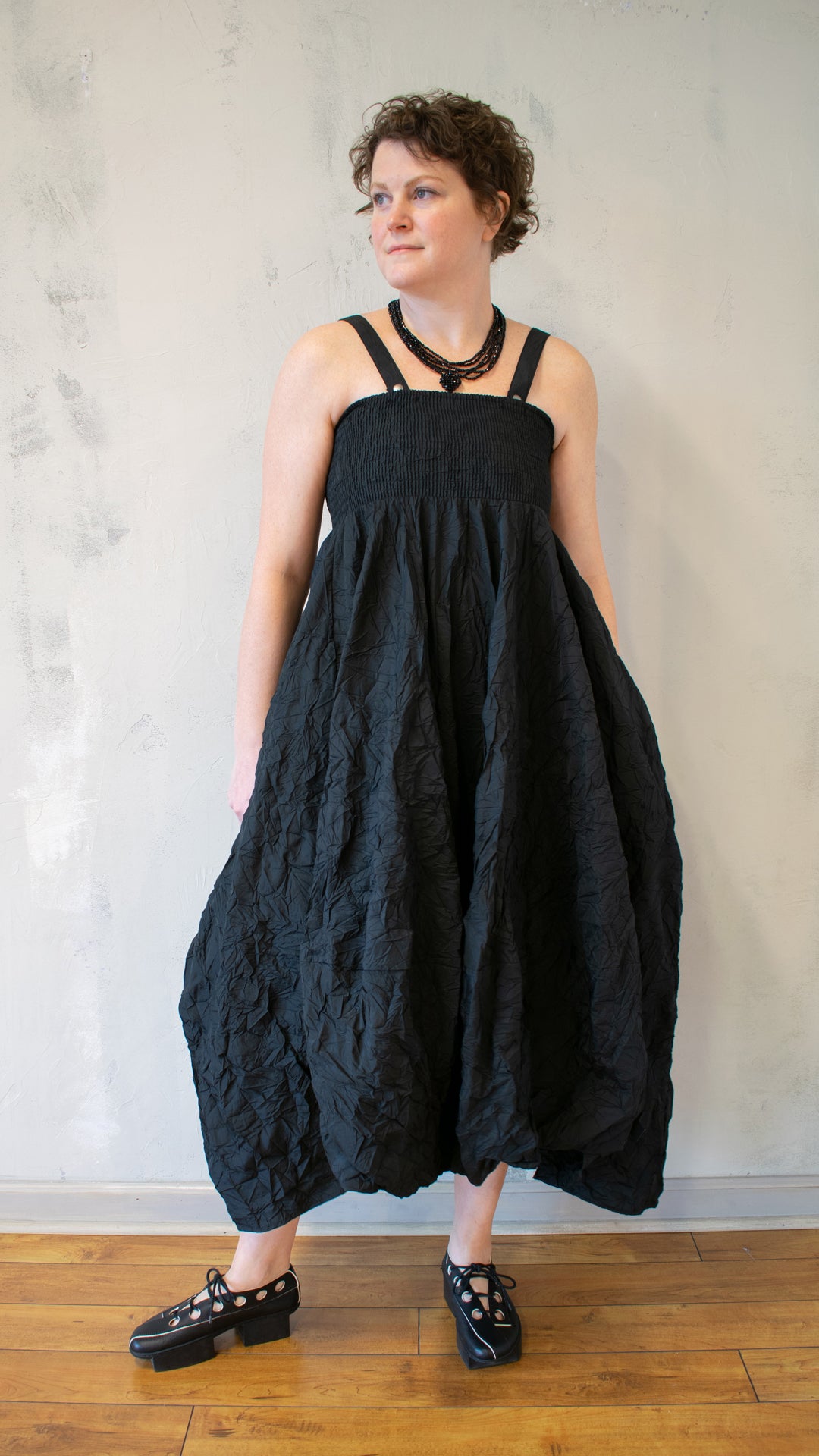Short Luxe T Dress in Black