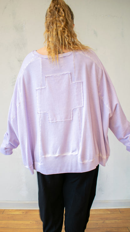 Wide Short Sweatshirt in Violet
