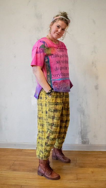 Soft Plaid Pant in Goldenrod