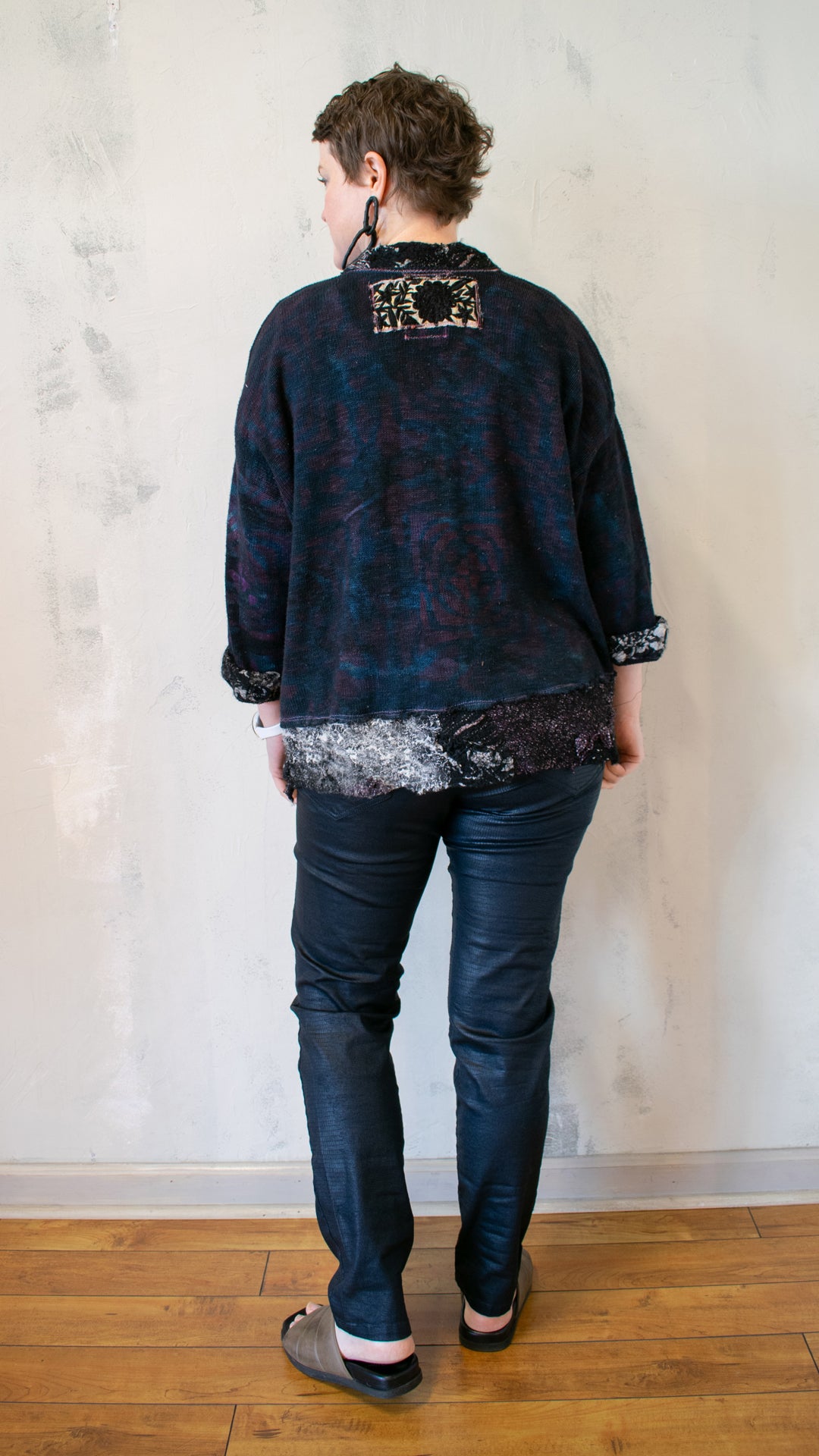 Cotton and Felted Peplum Sweater