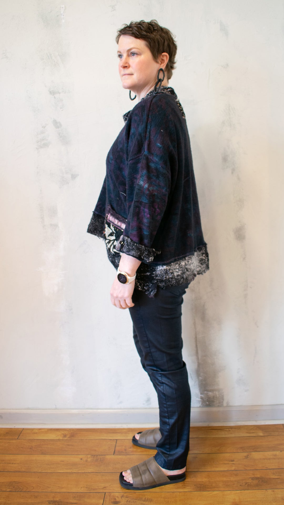 Cotton and Felted Peplum Sweater