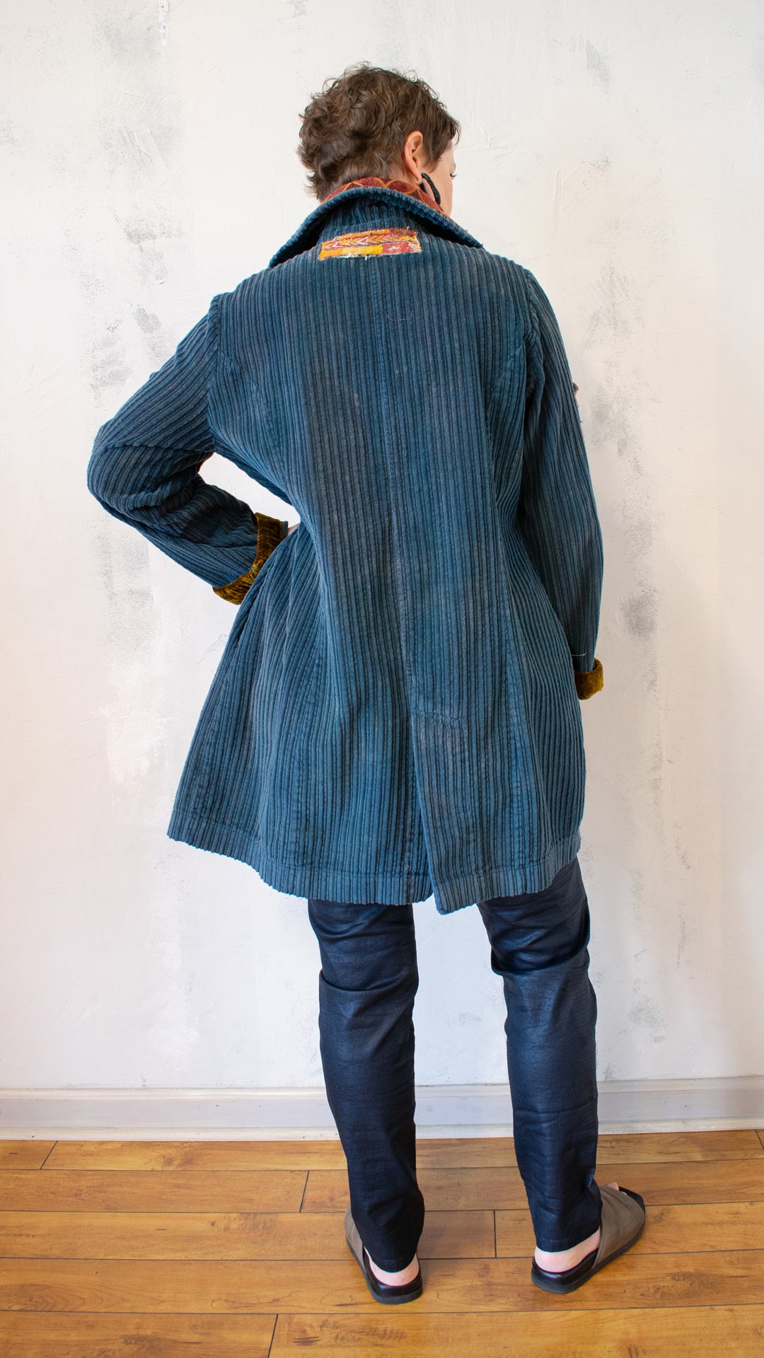 Beneath The Surface Cord Coat in Petrol