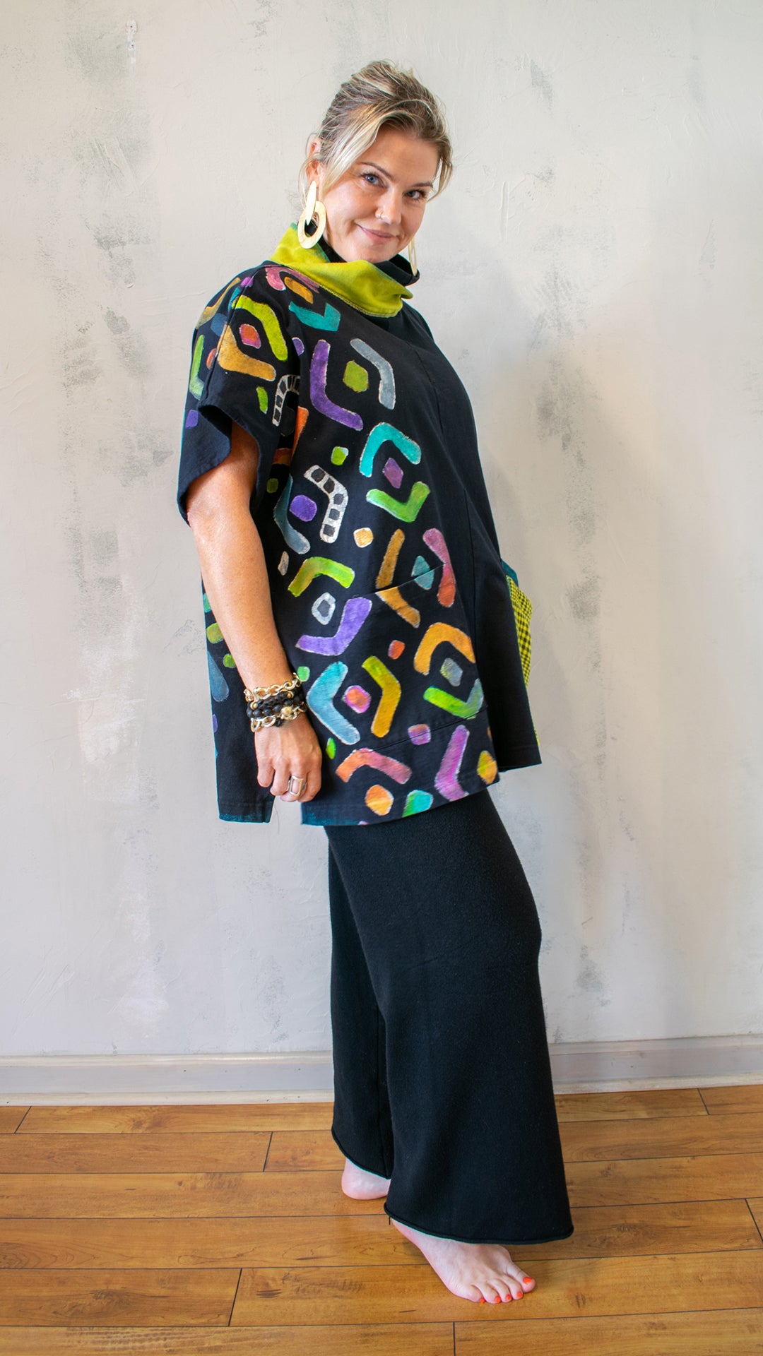 Karibo Painted Cotton Pullover Tunic