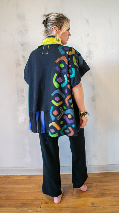 Karibo Painted Cotton Pullover Tunic