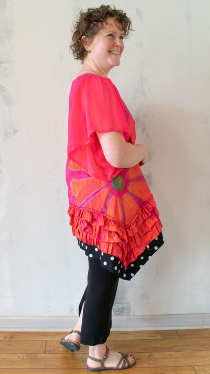 Petal Pusher Peplum Tank in Hot Raspberry