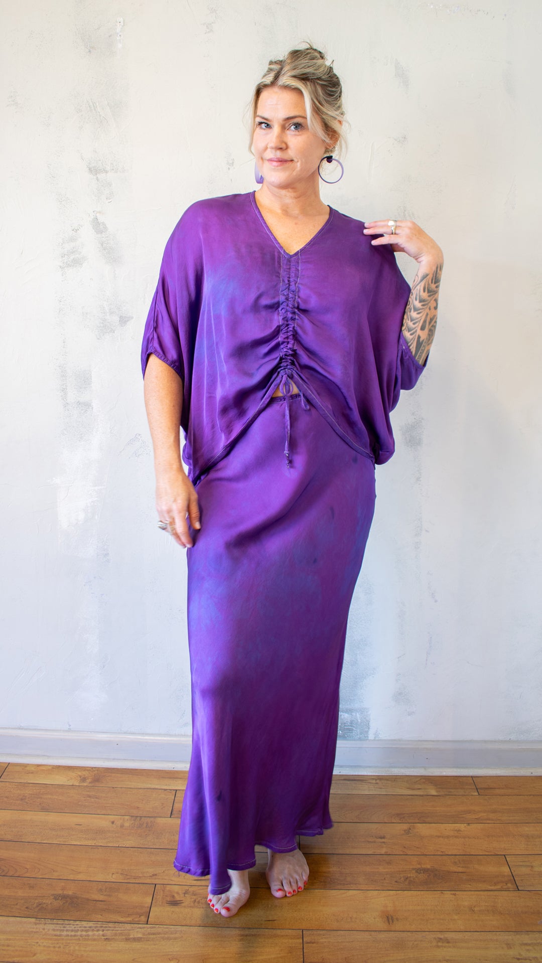 Ria Shirt in Hand-Dyed Purple