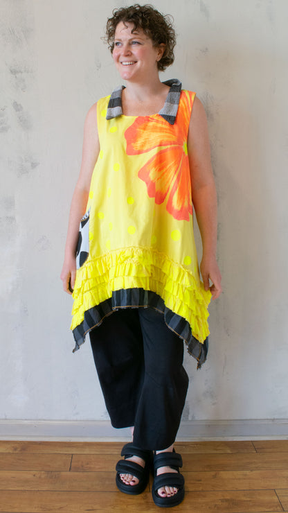 Petal Pusher Peplum Top in DayGlo