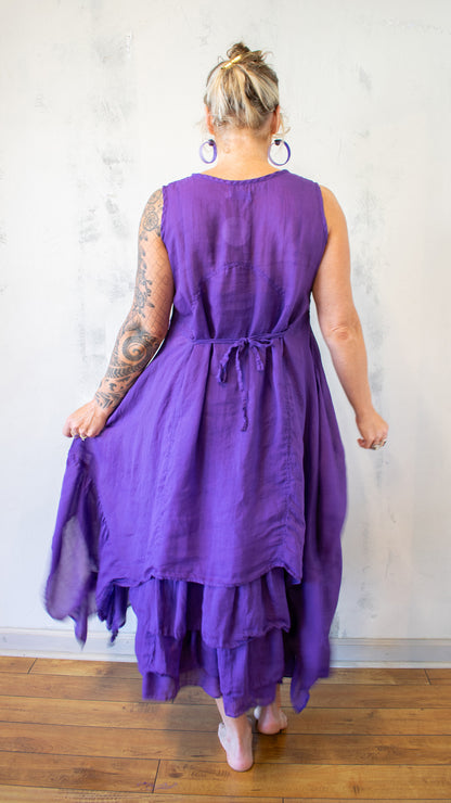 Petal Layer Tunic in Hand-Dyed Purple