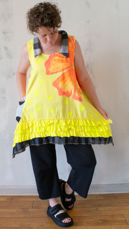 Petal Pusher Peplum Top in DayGlo