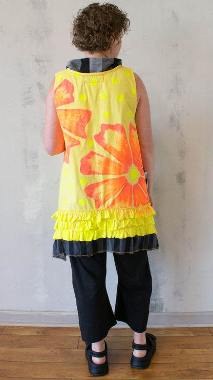 Petal Pusher Peplum Top in DayGlo