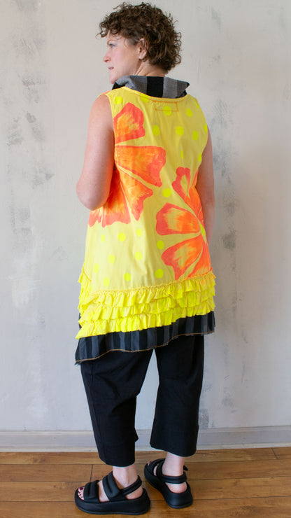 Petal Pusher Peplum Top in DayGlo