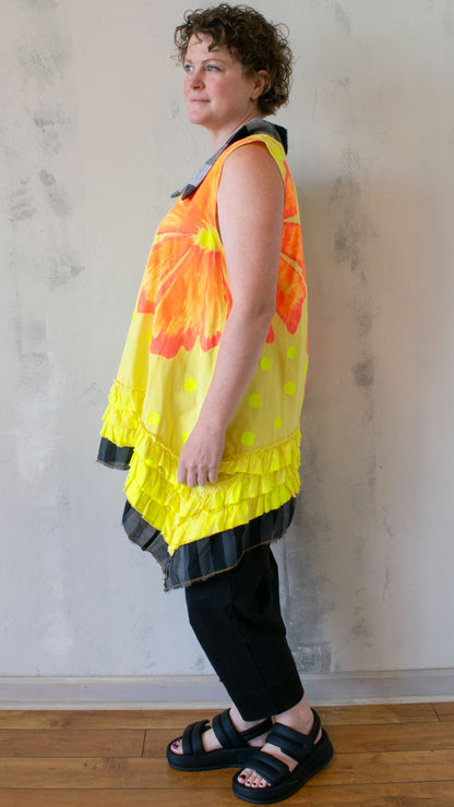 Petal Pusher Peplum Top in DayGlo